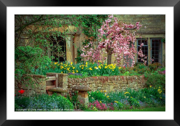 Cotswold cottage garden Framed Mounted Print by Chris Rose