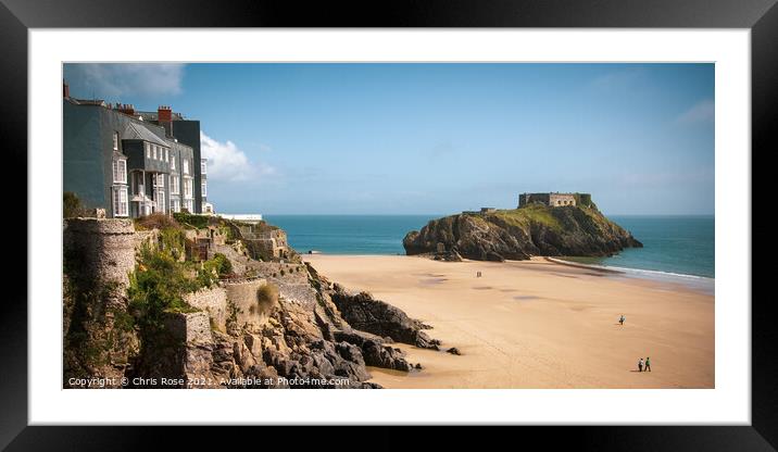 Tenby seafront Framed Mounted Print by Chris Rose