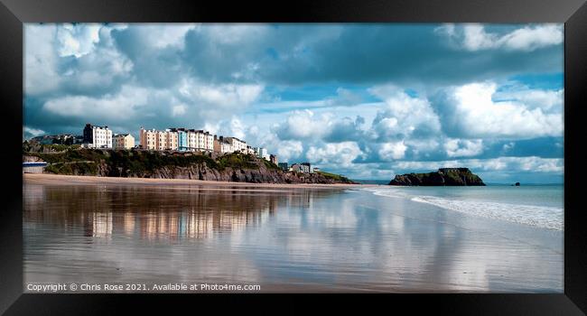 Tenby reflected Framed Print by Chris Rose