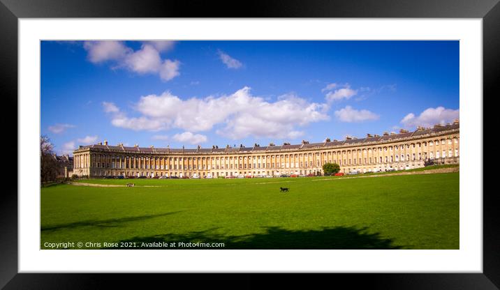 Bath, Royal Crescent Framed Mounted Print by Chris Rose