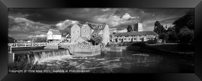 Tewkesbury, restored Abbey Mill and sluices Framed Print by Chris Rose