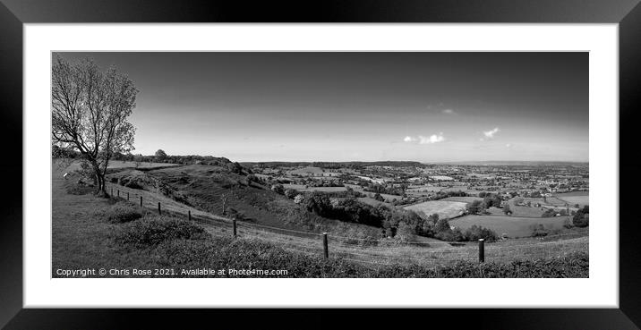 Coaley Peak Picnic Site and Viewpoint Framed Mounted Print by Chris Rose