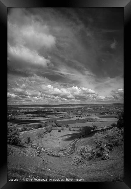 Coaley Peak Viewpoint, winding road Framed Print by Chris Rose
