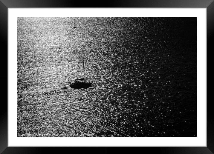 St Mawes sail boat silhouette Framed Mounted Print by Chris Rose