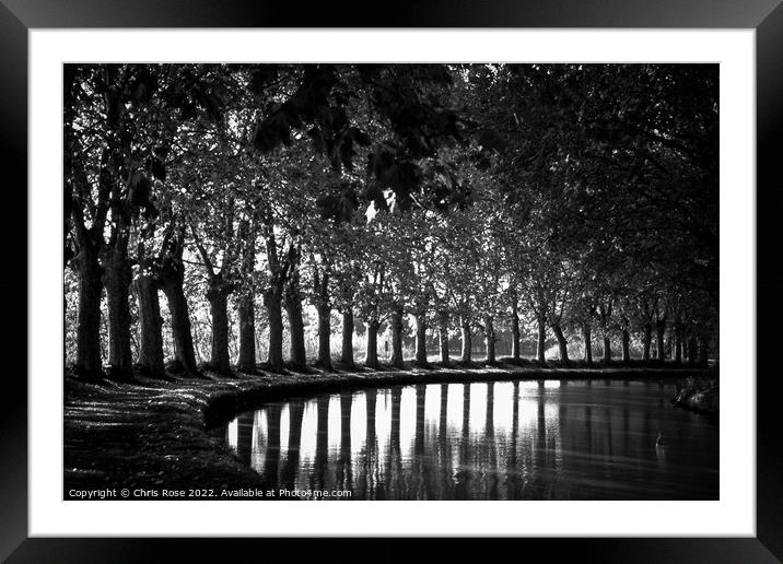 Canal du Midi at Capestang Framed Mounted Print by Chris Rose