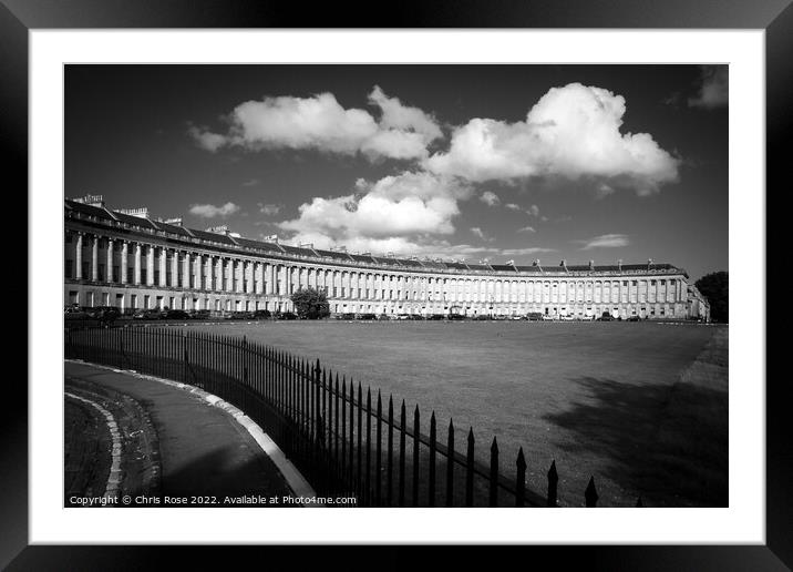 Bath, Royal Crescent Framed Mounted Print by Chris Rose