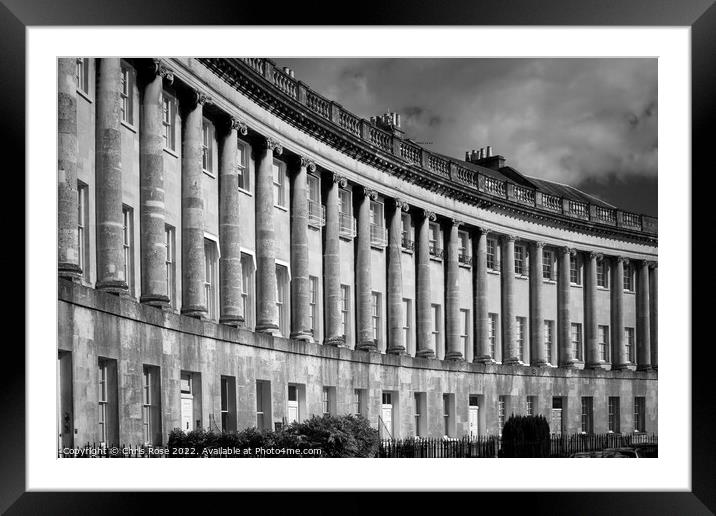 Bath, Royal Crescent Framed Mounted Print by Chris Rose