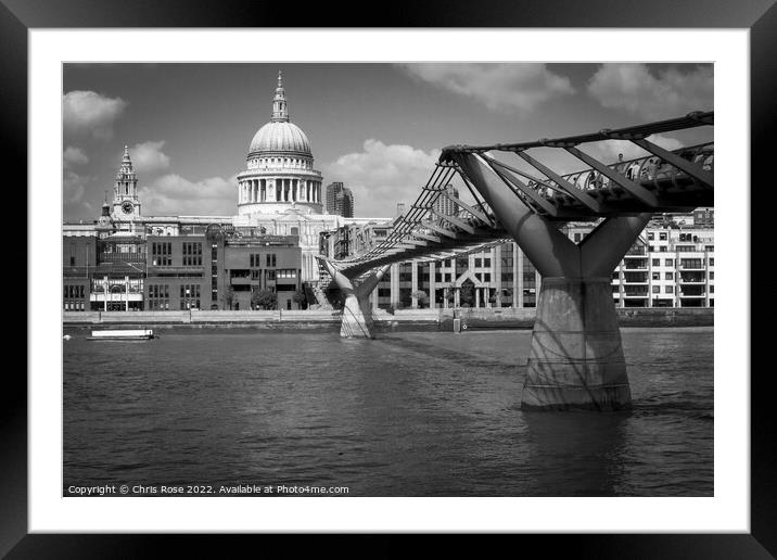 London Bankside, St Pauls view Framed Mounted Print by Chris Rose