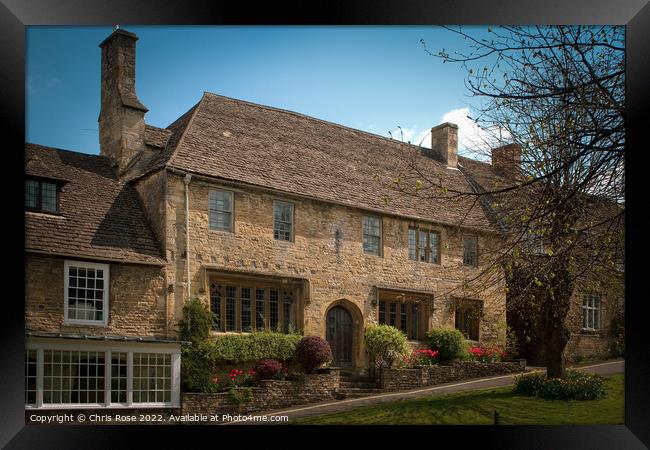 Typical Cotswolds architecture in Burford Framed Print by Chris Rose