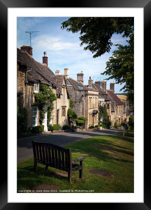 Typical Cotswolds architecture in Burford Framed Mounted Print by Chris Rose