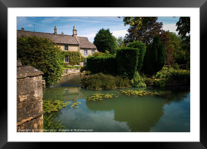 Idyllic Cotswolds homes in Burford Framed Mounted Print by Chris Rose