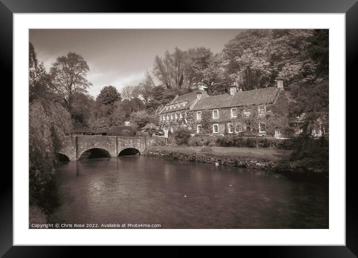 River Coln, Bibury, Cotswolds Framed Mounted Print by Chris Rose