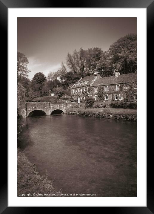 River Coln, Bibury, Cotswolds Framed Mounted Print by Chris Rose