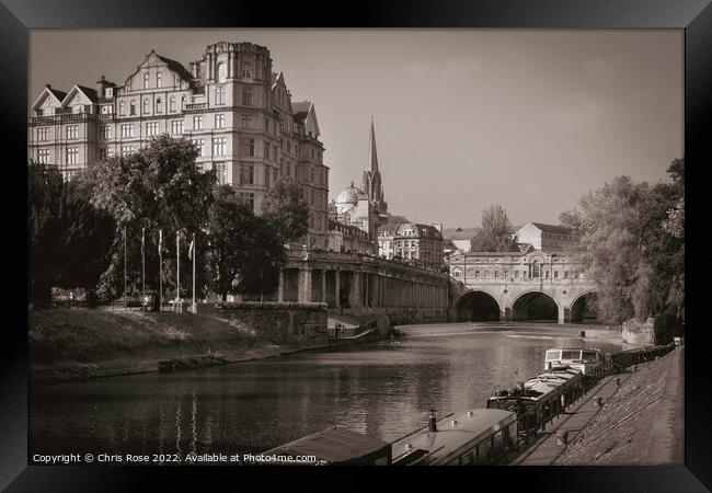 Bath, River Avon and Pulteney Bridge Framed Print by Chris Rose