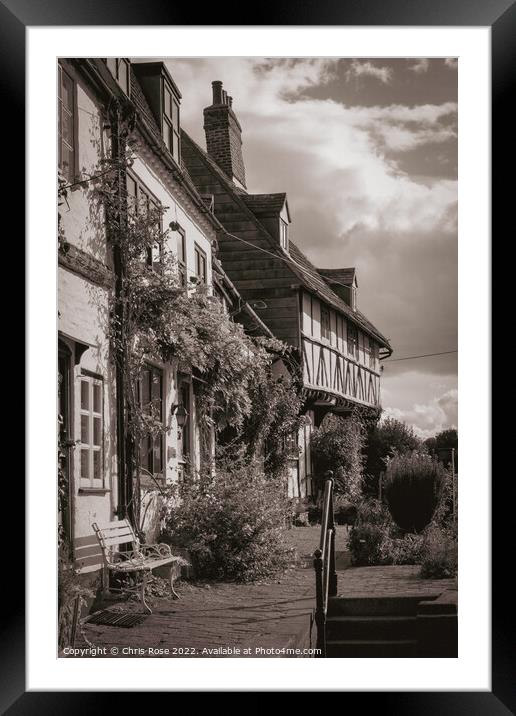 Tewkesbury cottages Framed Mounted Print by Chris Rose