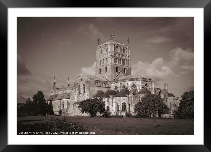 Tewkesbury Abbey Framed Mounted Print by Chris Rose