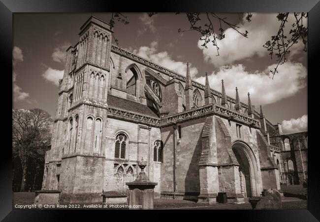 Malmesbury Abbey in spring Framed Print by Chris Rose