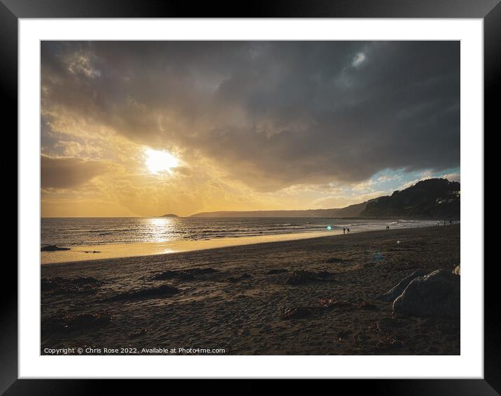 Seaton beach, Cornwall Framed Mounted Print by Chris Rose