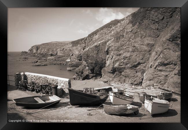 Lizard Point dinghies Framed Print by Chris Rose