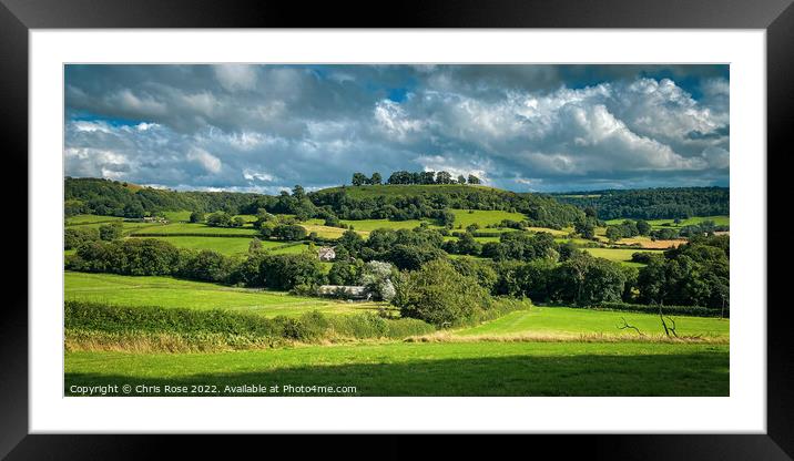 Cotswolds escarpment near Uley, Gloucestershire Framed Mounted Print by Chris Rose
