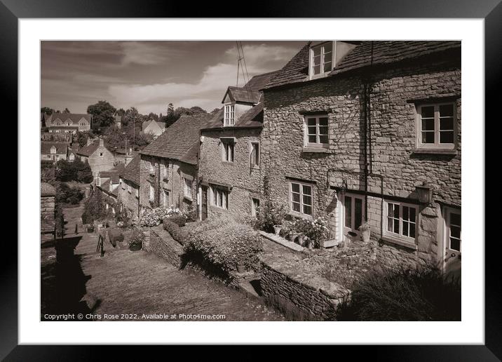 Tetbury. Chipping Steps in summer sunshine. Framed Mounted Print by Chris Rose