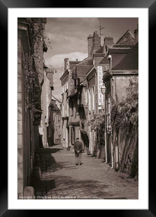 Angers street, France Framed Mounted Print by Chris Rose
