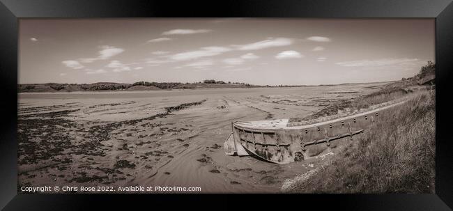 Purton Hulks on the River Severn, Gloucestershire Framed Print by Chris Rose