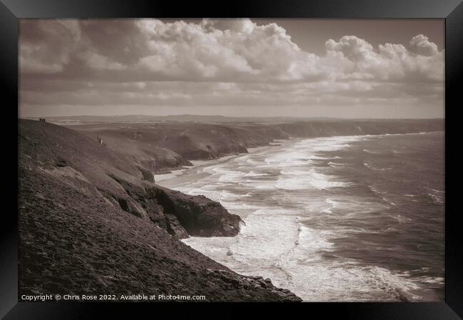 St Agnes Heritage Coast in Cornwall, UK Framed Print by Chris Rose