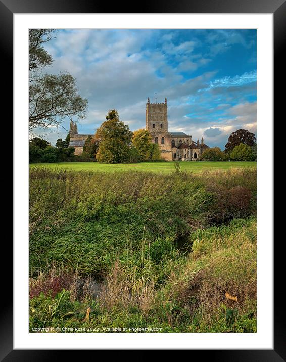 Tewkesbury Abbey on a beautiful October afternoon Framed Mounted Print by Chris Rose