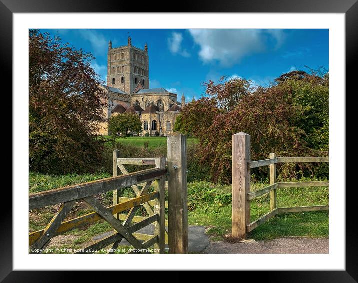 Tewkesbury Abbey on a beautiful October afternoon Framed Mounted Print by Chris Rose
