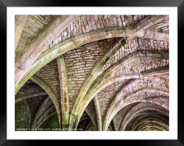 Fountains Abbey cellarium Framed Mounted Print by Chris Rose
