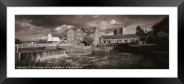Tewkesbury, Abbey Mill and sluices Framed Mounted Print by Chris Rose