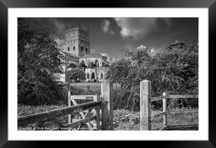 Tewkesbury Abbey on a beautiful October afternoon Framed Mounted Print by Chris Rose