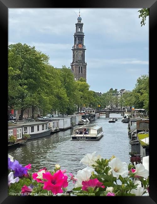 Amsterdam canals in summer Framed Print by Patrick Davey