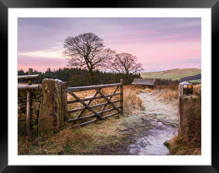 Majestic Sunrise Over Wildboarclough Barn Framed Mounted Print by Steven Nokes
