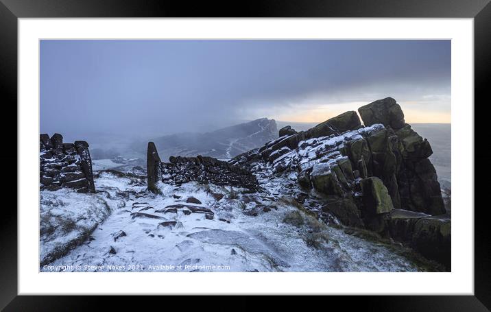 Winter Wonderland at The Roaches Framed Mounted Print by Steven Nokes