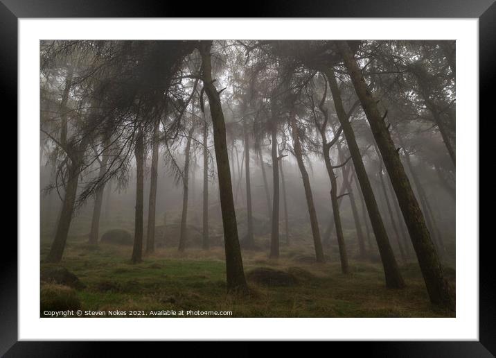 Enchanting Misty Roaches Forest Framed Mounted Print by Steven Nokes