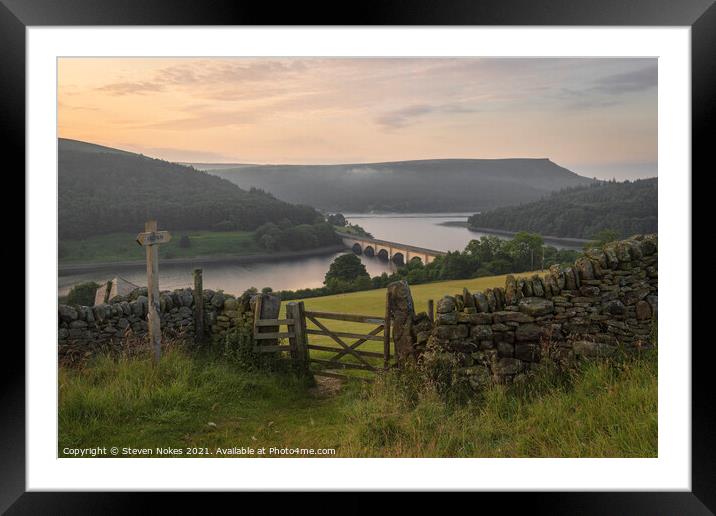 Majestic Sunrise over Bamford Edge Framed Mounted Print by Steven Nokes