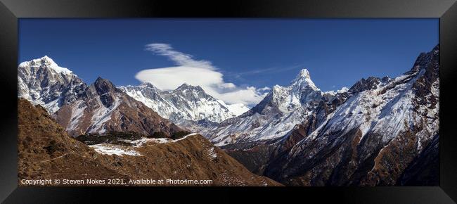 Majestic Himalayan Peaks Framed Print by Steven Nokes