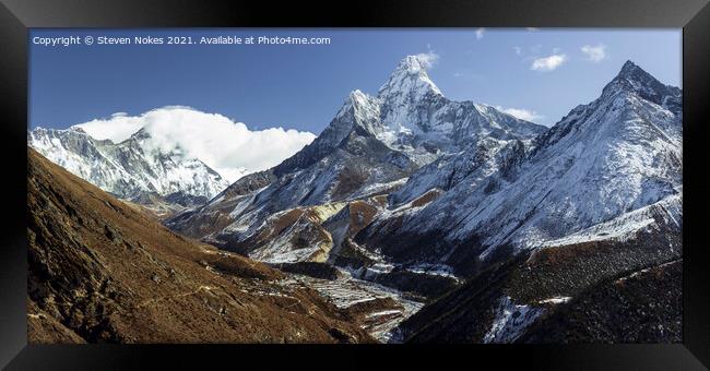 Majestic Ama Dablam Panoramic Framed Print by Steven Nokes