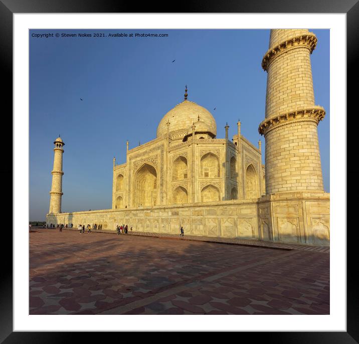 Majestic Sunset at the Iconic Taj Mahal Framed Mounted Print by Steven Nokes
