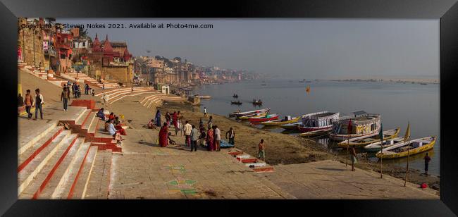 Mystical Ghats of Varanasi Framed Print by Steven Nokes