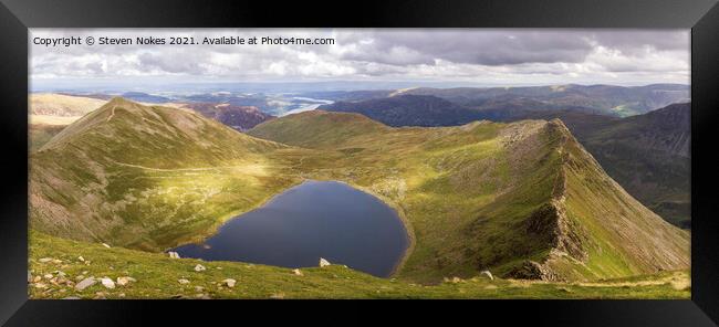 Majestic Helvellyn Panorama Framed Print by Steven Nokes
