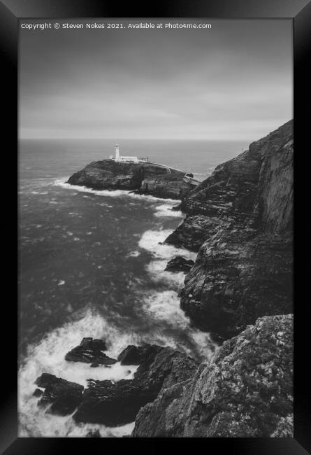 Majestic South Stack Lighthouse Framed Print by Steven Nokes