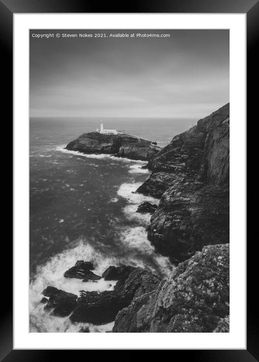 Majestic South Stack Lighthouse Framed Mounted Print by Steven Nokes