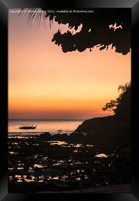 Serene Sunset in Phuket Framed Print by Steven Nokes