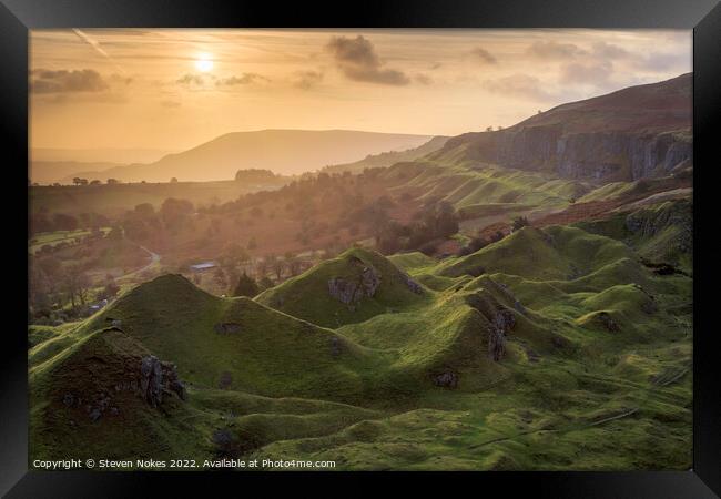 Majestic Sunrise over the Llangattock Quarry Framed Print by Steven Nokes