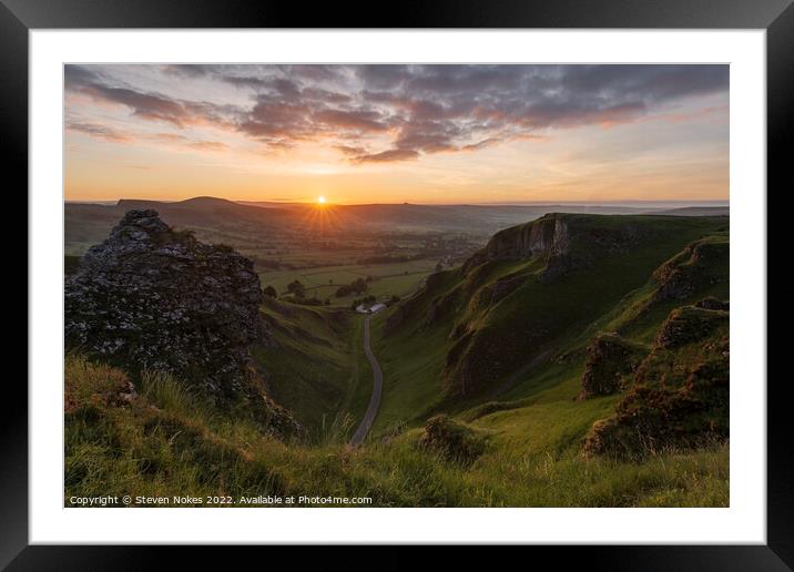 Majestic Summer Sunrise at Winnats Pass Framed Mounted Print by Steven Nokes