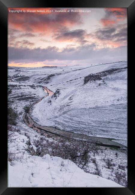 Tranquil Winter Wonderland Framed Print by Steven Nokes