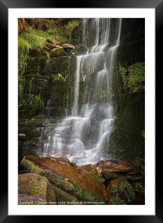 Majestic Kinder Scout Waterfall Framed Mounted Print by Steven Nokes
